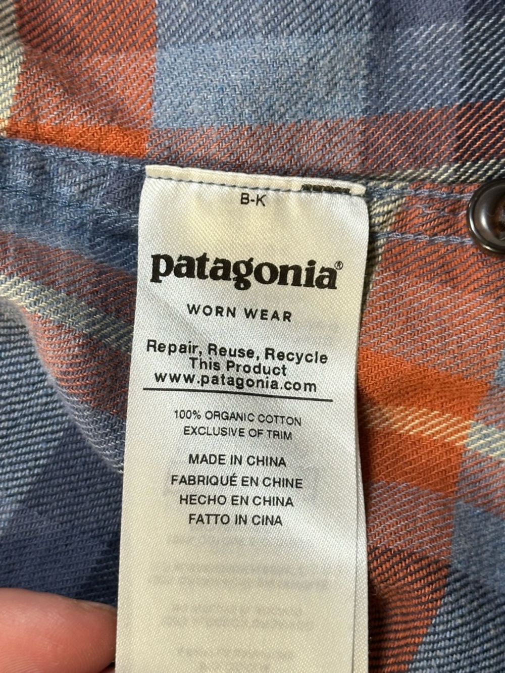 Patagonia Heywood Flannel Shirt, Button Up, Organic Cotton - Womens 8 - Picture 15 of 15
